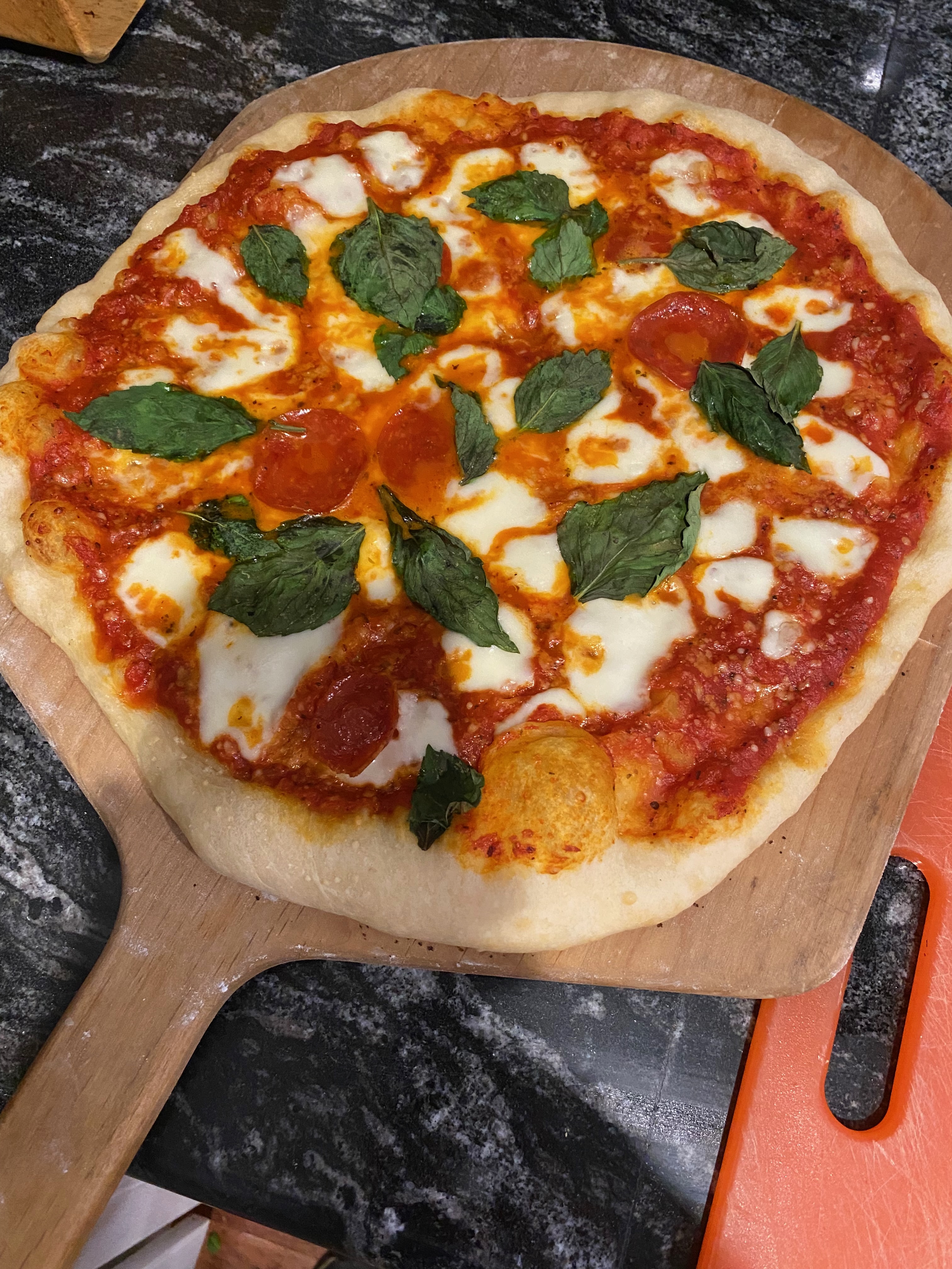 picture of pizza on surface