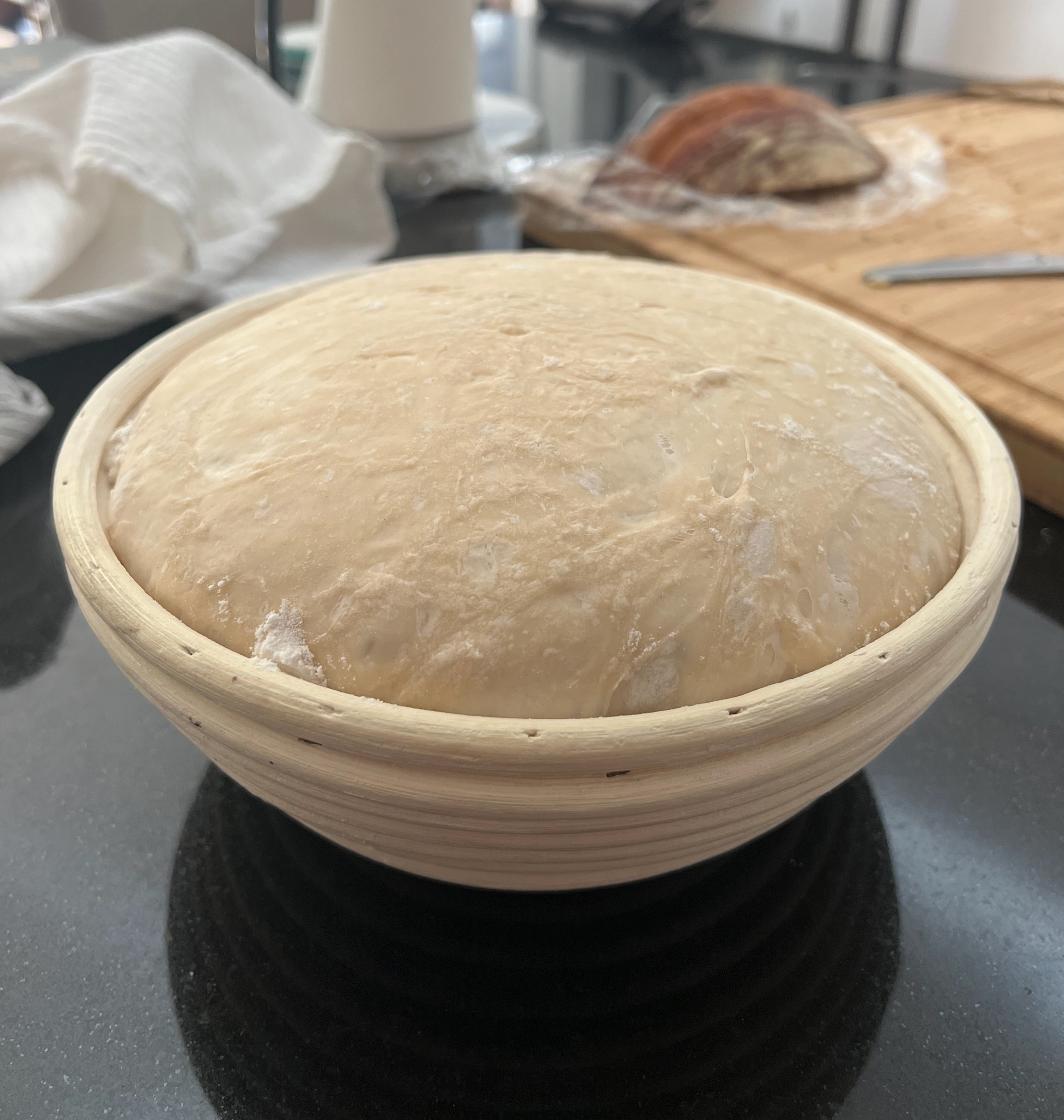 picture of dough in proofing basket
